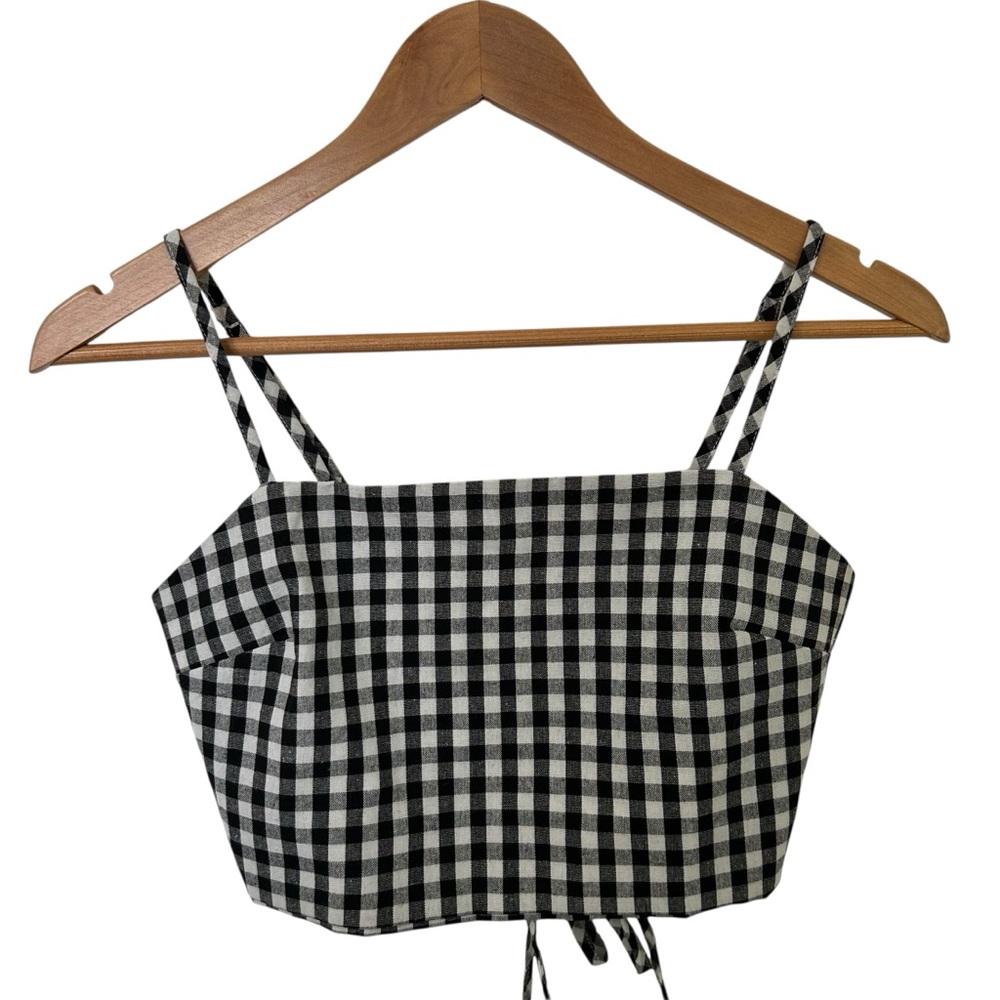 Cotton Candy LA Black & White Gingham Checkered Crop Top & Skort Set Size Small - Picture 3 of 6